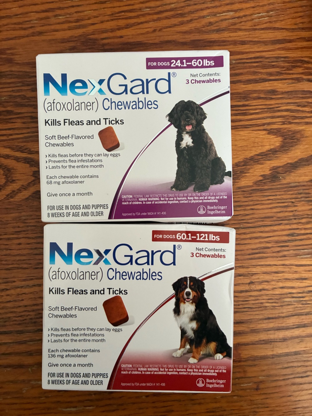 Nexgard BUNDLE 3 month supply 
24.1-60 lbs and 60.1-121 lbs dog